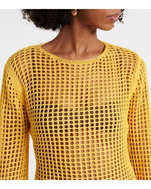 Bananhot Yellow Serena Crochet Minidress