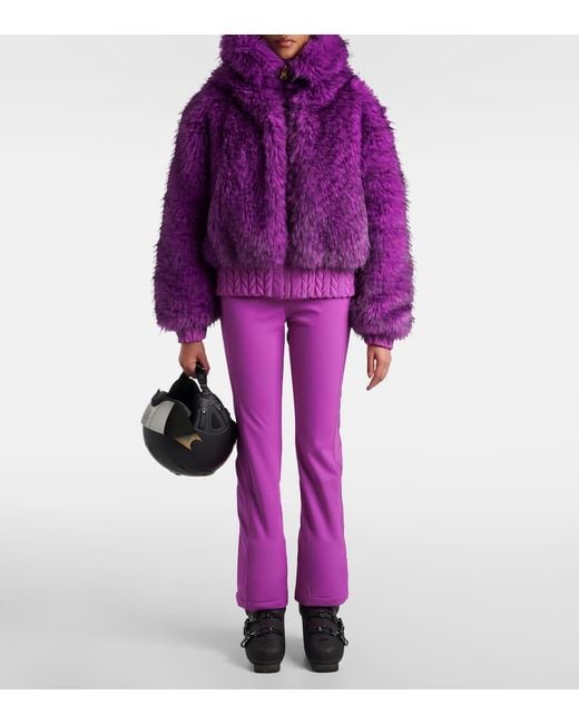 Goldbergh Purple Indira Reversible Faux-Fur Ski Jacket