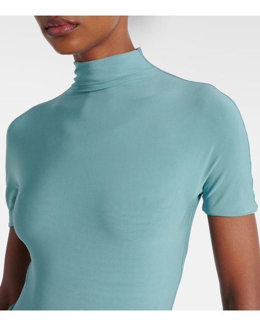 Abito Lungo Con Ruches di Alaïa in Blue