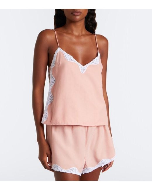 Posse Pink Tabitha Lace-Trimmed Shorts