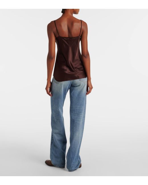 Nili Lotan Isabella Silk Satin Camisole in Brown Lyst UK