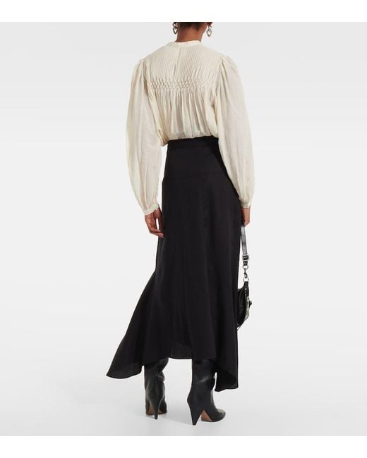 Isabel Marant Black Alona Asymmetric Midi Skirt