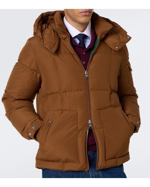 Moncler Brown Hooded Down Jacket for men