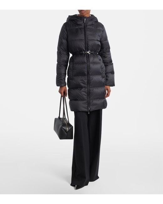 Max Mara Black Belted Quilted Down Coat