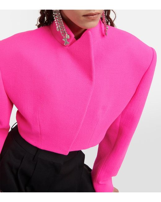 Alexandre Vauthier Pink Cropped Wool Jacket