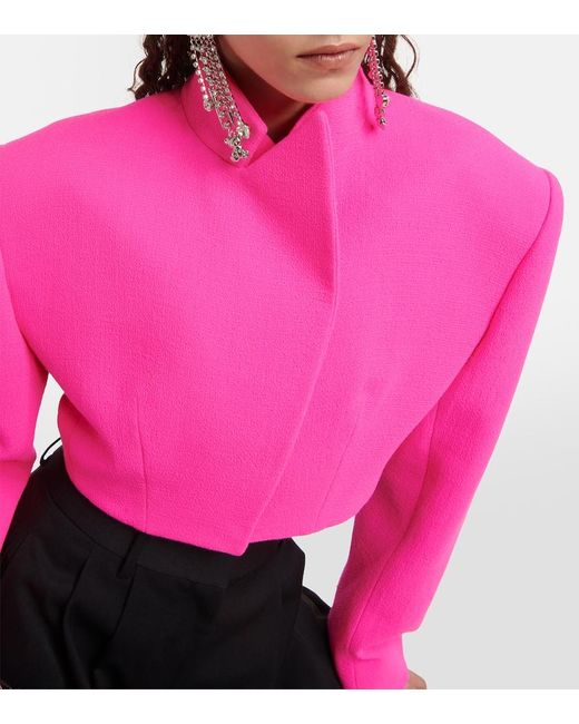 Alexandre Vauthier Pink Cropped Wool Jacket