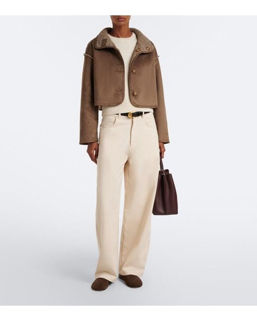 Velvet Brown Esme Teddy-Lined Cropped Jacket
