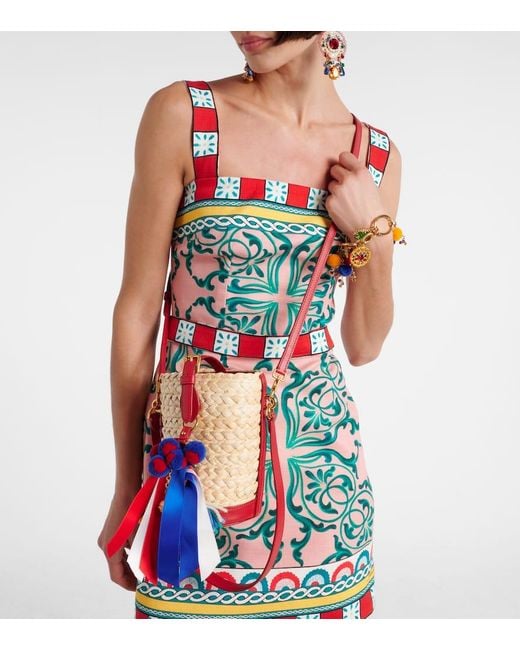 Dolce & Gabbana White Bucket Bag Taormina Carla Medium