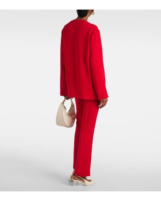 Valentino Red Vgold Cady Couture Silk Top