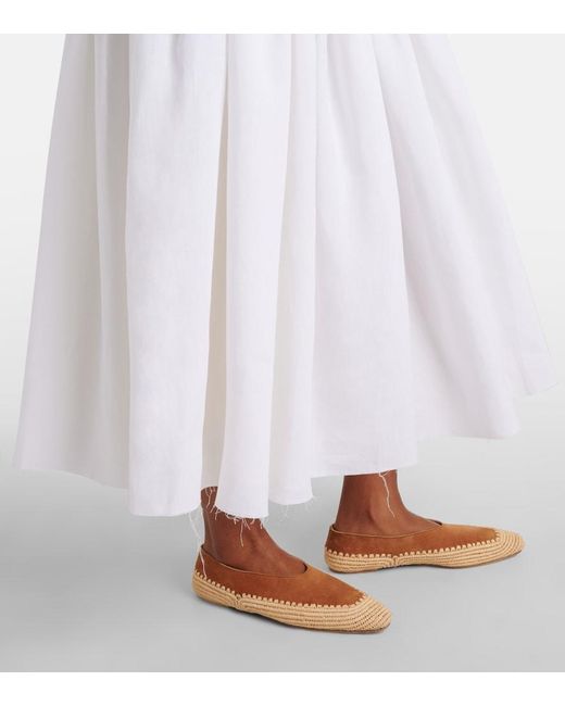 Gabriela Hearst White Naia Linen Midi Dress
