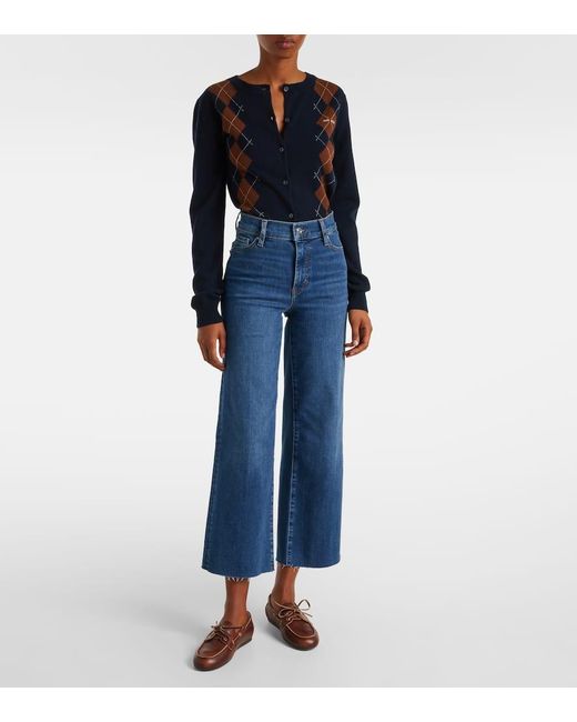 Jeans Anchos Le Slim Palazzo Crop FRAME de color Blue