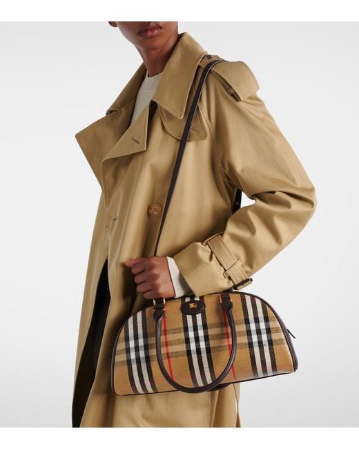 Burberry Black Highlands Checked Jacquard Tote Bag