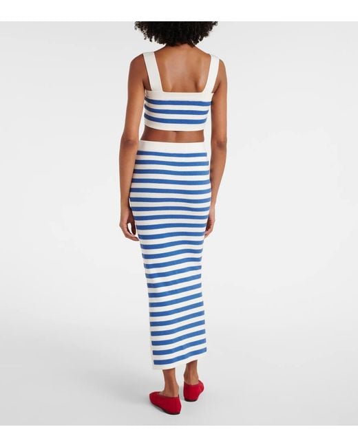 Posse Blue Ari Striped Crop Top