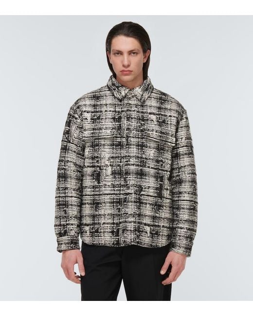 Amiri Gray Tweed Blouson Jacket for men