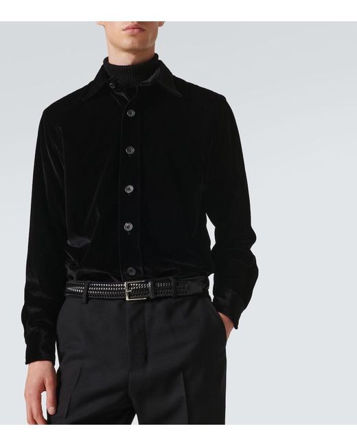 Rubinacci Black Braided Leather Belt for men