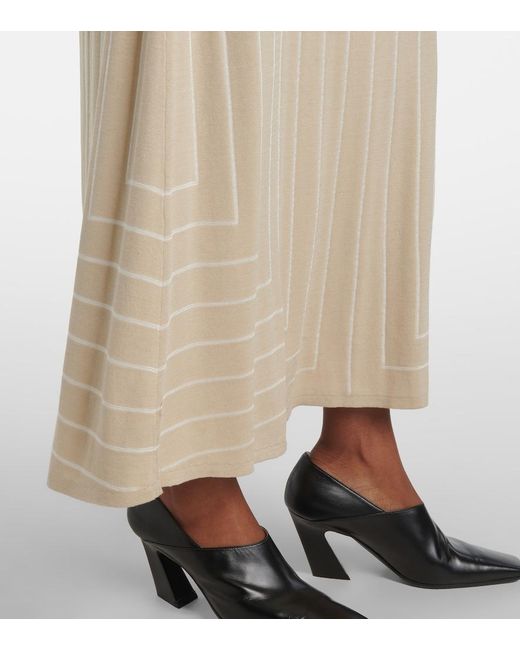 Joseph Natural Striped Cotton And Silk Maxi Skirt