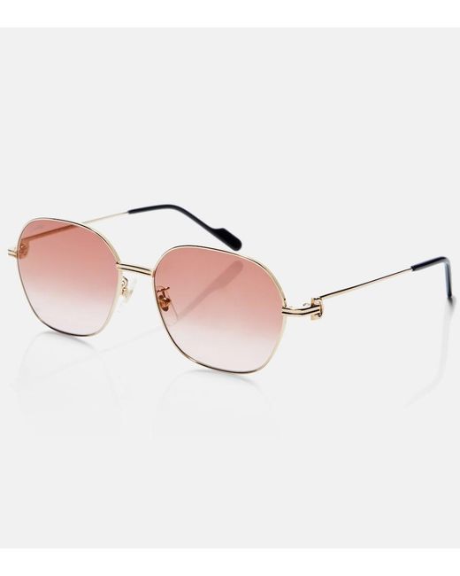 Cartier Pink Premiere De Cartier Oval Sunglasses