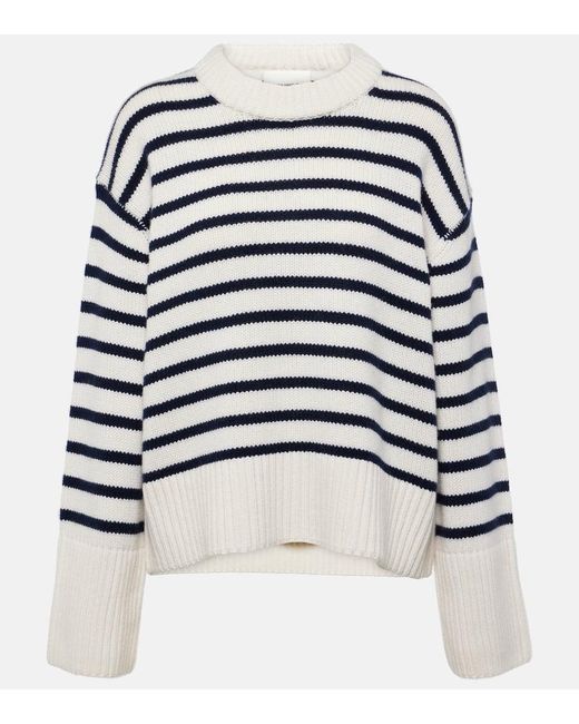 Pullover Sony in cashmere a righe di Lisa Yang in White