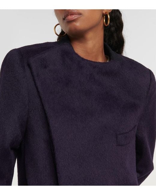 Abrigo De Mezcla De Lana De Alpaca Victoria Beckham de color Blue