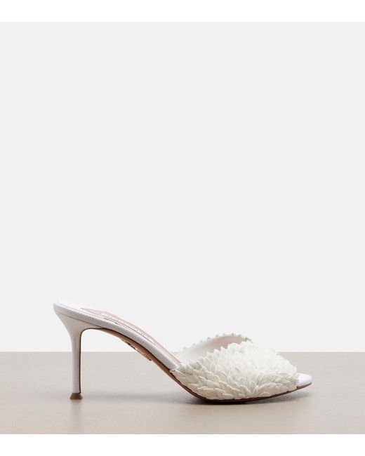 Aquazzura White Rio Flirt Mules