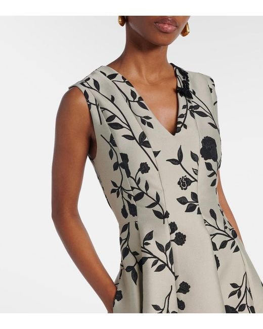 Max Mara Natural Clea Floral Midi Dress