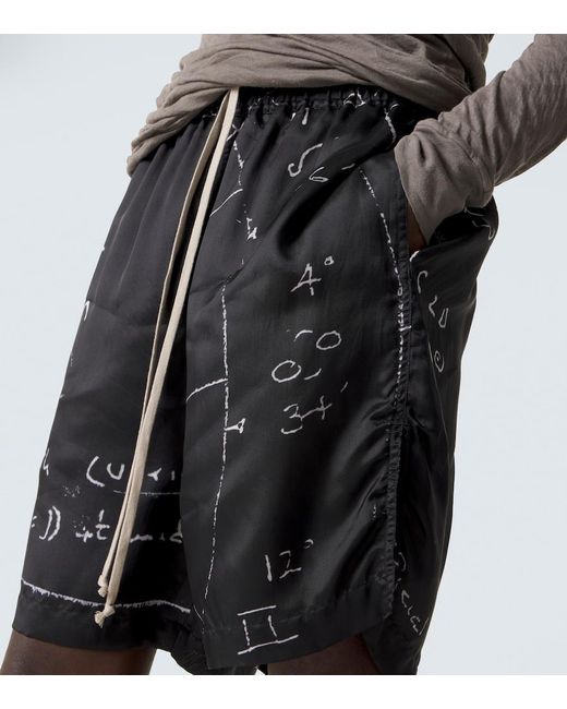Rick Owens Black Printed Shorts for men