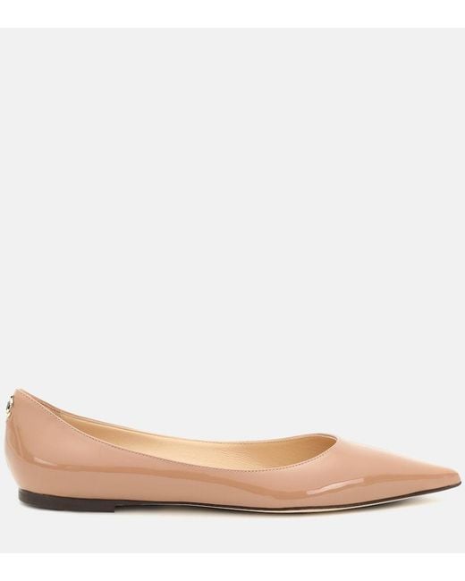Jimmy Choo Pink Love Patent Leather Ballet Flats