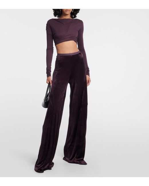 Rick Owens Blue Velvet Pants