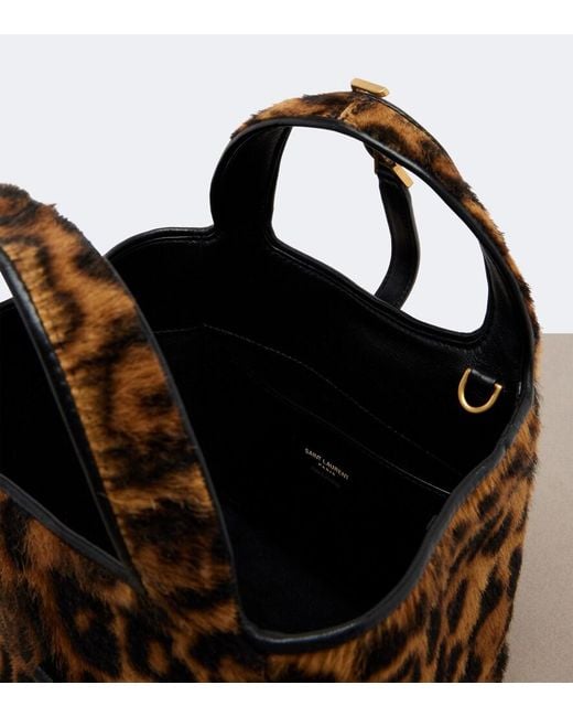 Saint Laurent Brown Le 5 A 7 Bea Baby Calf Hair Top-Handle Bag