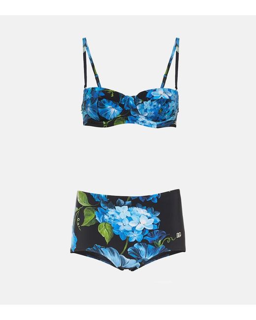 Bikini floral Dolce & Gabbana de color Blue