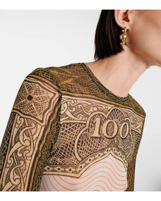 Robe longue imprimee en resille Jean Paul Gaultier en coloris Natural
