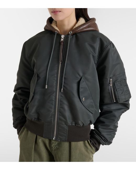 J.W. Anderson Black Shearling-Trimmed Bomber Jacket