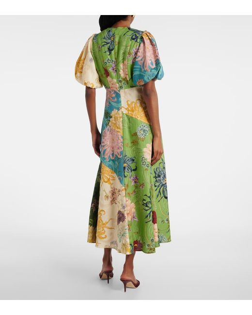 Robe Midi Avery En Lin A Fleurs ALÉMAIS en coloris Green