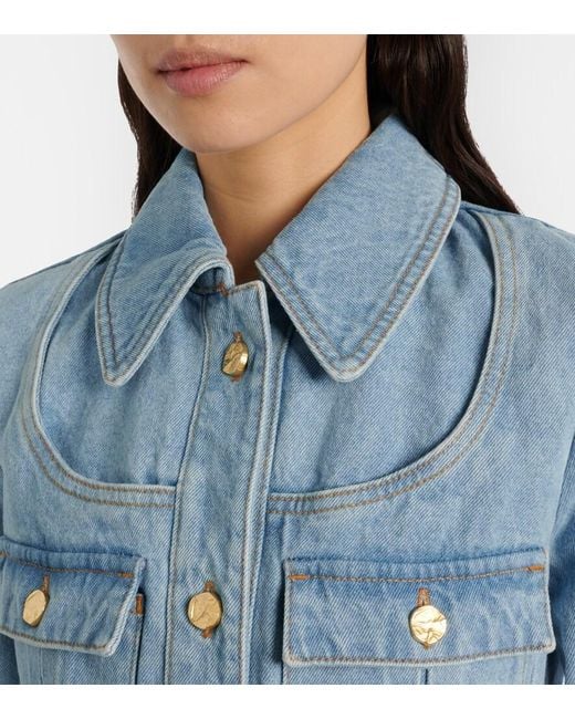 Nina Ricci Blue Belted Denim Jacket