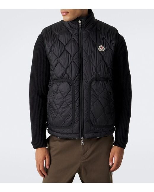 Moncler Black Reversible Paisley Vest for men