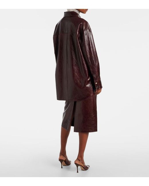 Sportmax Brown Borel Leather Overshirt