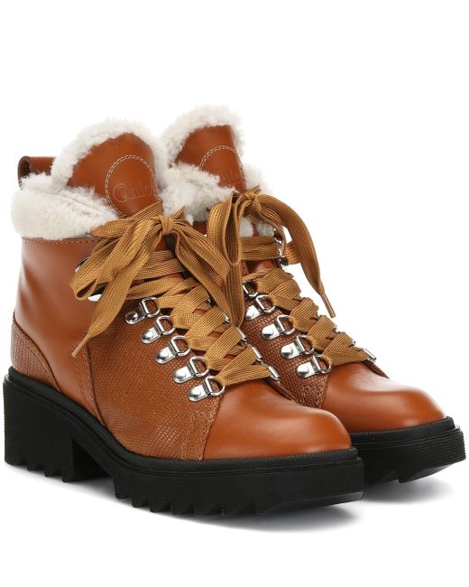 see by chloe shearling ankle boots