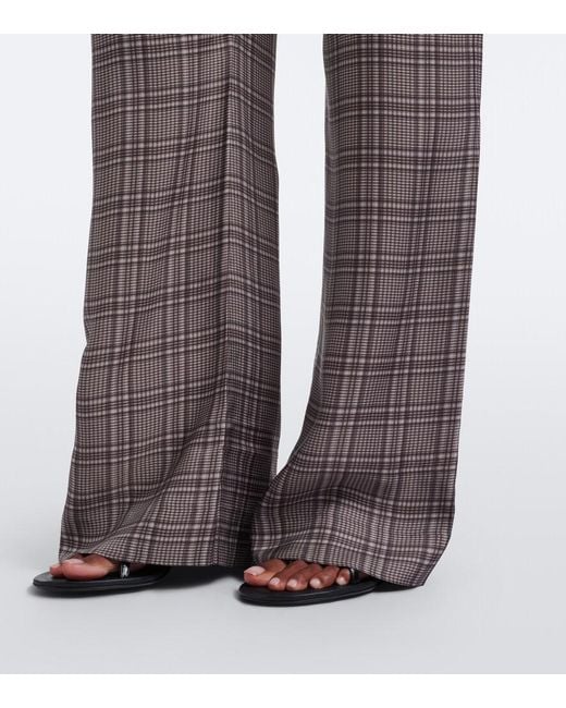 Acne Gray Checked Wide-Leg Pants