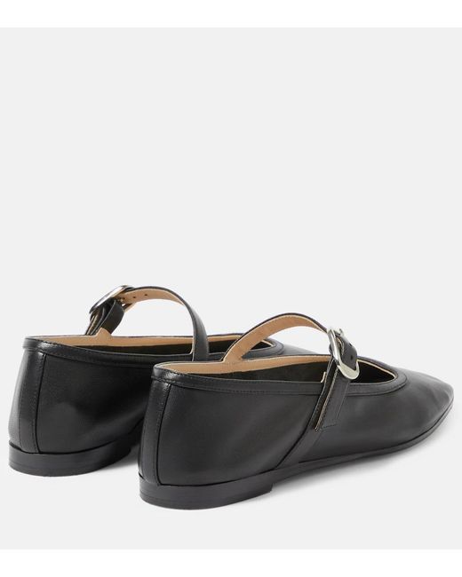 Le Monde Beryl Leather Mary Jane Ballet Flats in Black | Lyst