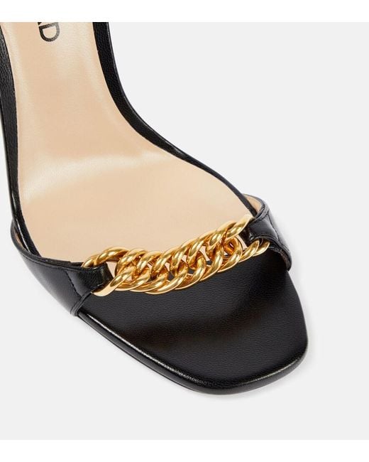 Tom Ford Metallic Zenith 105 Chain-Detail Leather Sandals