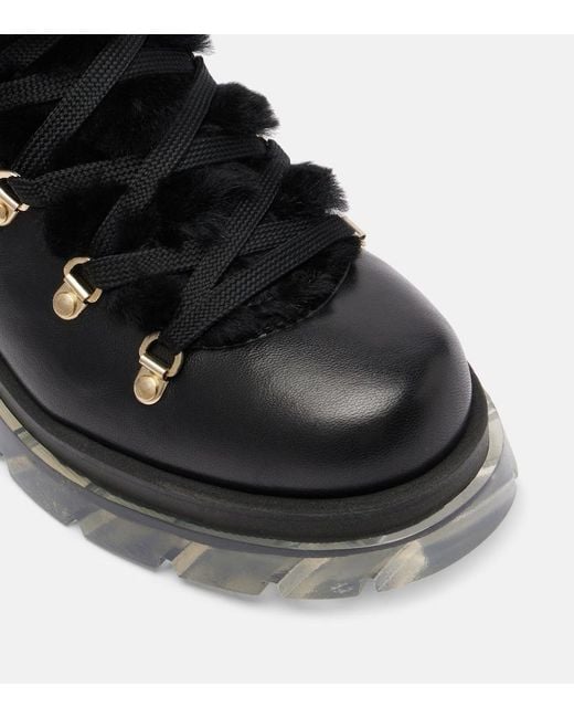 Bogner Black Swansea Shearling-Lined Leather Ankle Boots