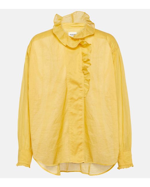 Top Pamias en voile de coton Isabel Marant en coloris Yellow