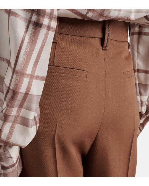 Brunello Cucinelli Brown Wool-Blend Suit Pants