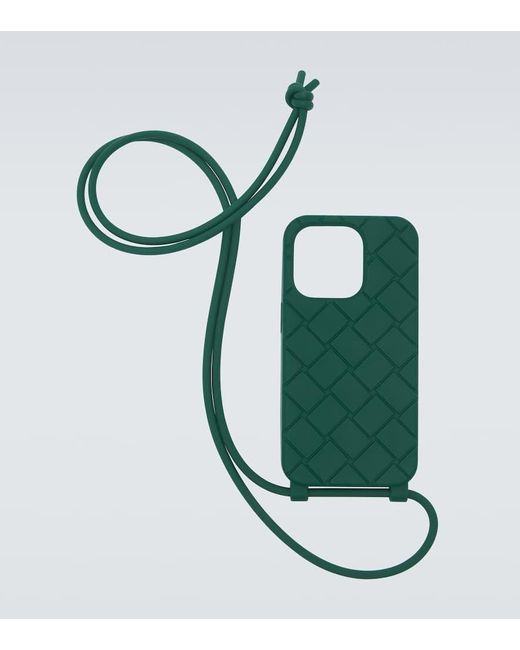 Custodia per iPhone 14 Pro con tracolla di Bottega Veneta in Green da Uomo