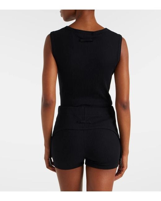 Shorts Acanalados De Jersey De Algodon Jean Paul Gaultier de color Black