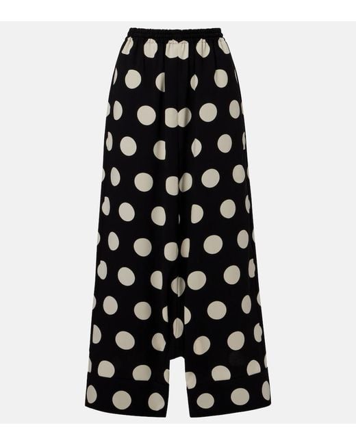 Junya Watanabe Black Polka-Dot Wide-Leg Pants