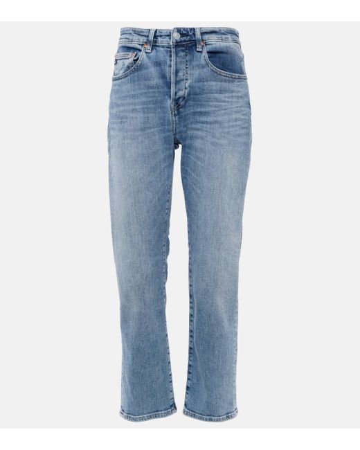 AG Jeans Blue American Mid-rise Straight Jeans