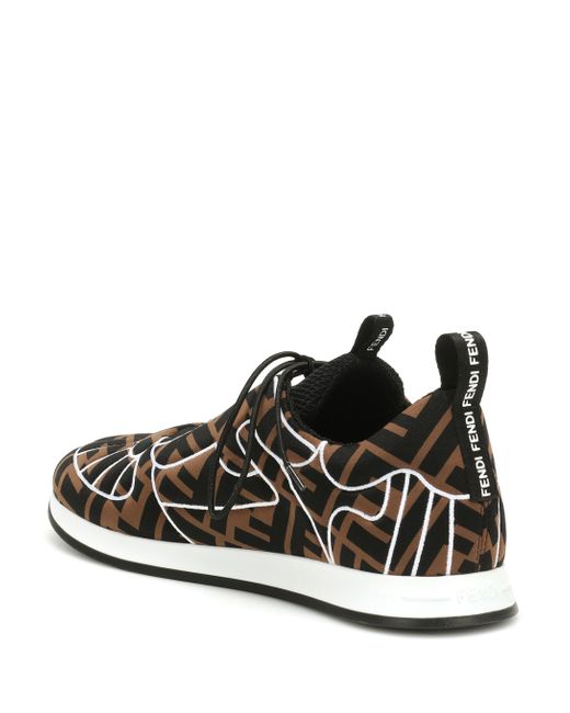 fendi logo print neoprene trainers
