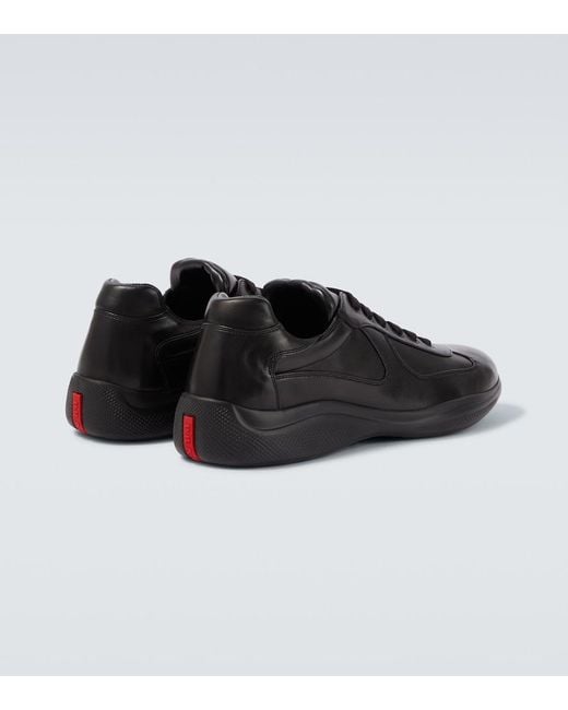Prada Black America's Cup Leather Sneakers for men