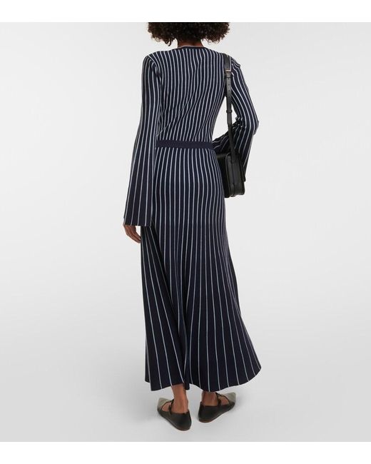 Gabriela Hearst Blue Phelan Striped Wool And Silk Maxi Skirt